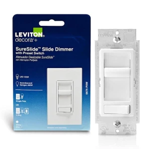 SureSlide Dimmer Switch for Dimmable LED, Halogen and Incandescent Bulbs — Smart Switch, Leviton