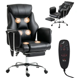 Massage Office Chair with 6-Point Vibration — Massage Chairs, HOMCOM