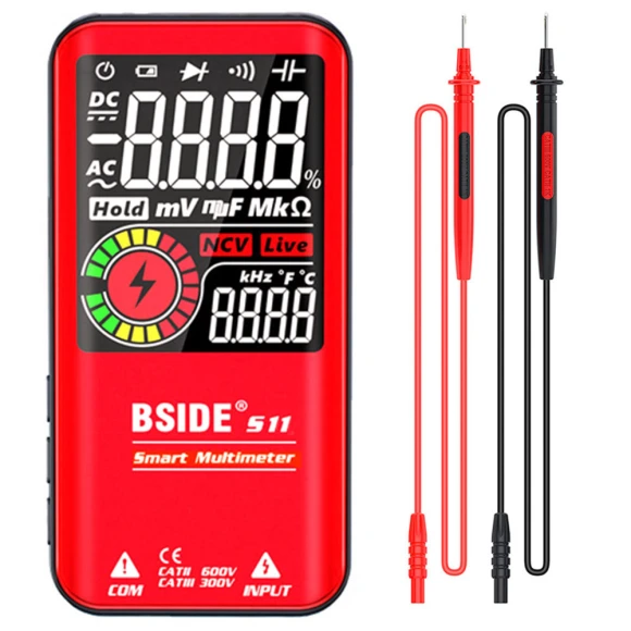 Digital Multimeter, Smart Electrician Tester, USB Charge, EBTN Color Display, T-RMS 9999 Counts, DC AC Voltage Capacitor..., BSIDE