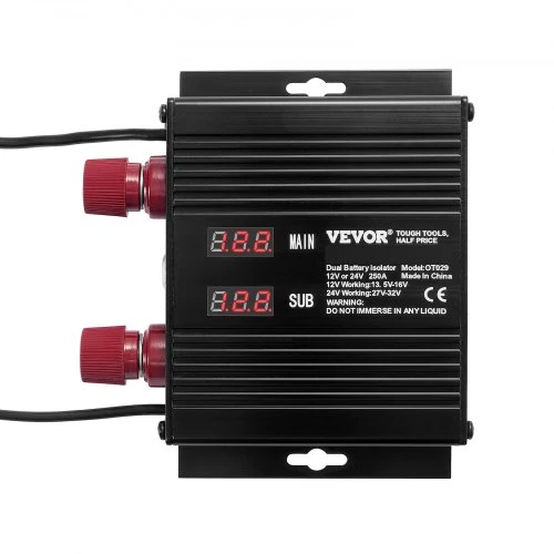 250 AMP Dual Battery Smart Isolator with LCD Screen, VEVOR
