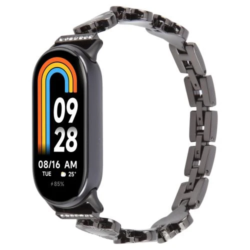 Four-petaled Flower Diamond Bracelet Metal Watch Band for Xiaomi Smart Band 9/8, Xiaomi