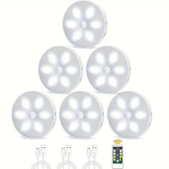 LED Closet Light with Motion Sensor, Wireless USB Rechargeable, Dimmable