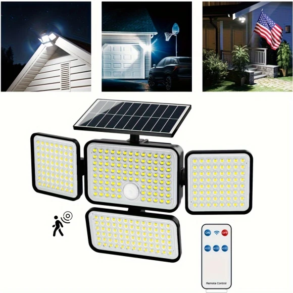 Solar Flood Lights with Motion Sensor, Jackyled