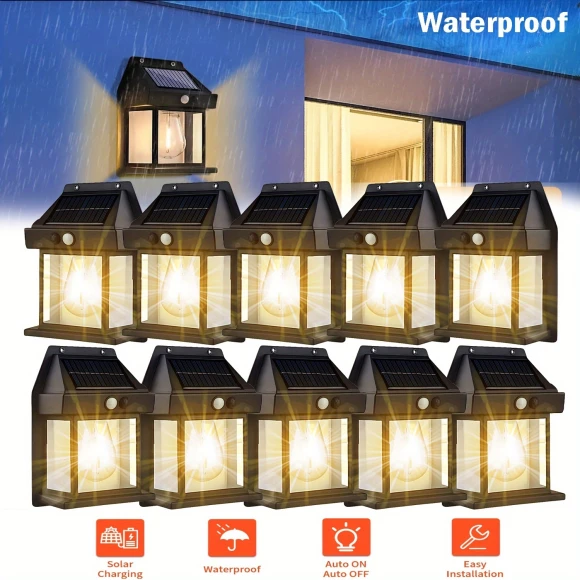 Solar-powered Motion Sensor Garden Lights - Waterproof Outdoor Security Lanterns