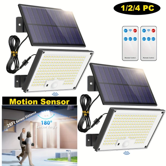 Solar Outdoor Lights with Motion Sensor and Remote Control