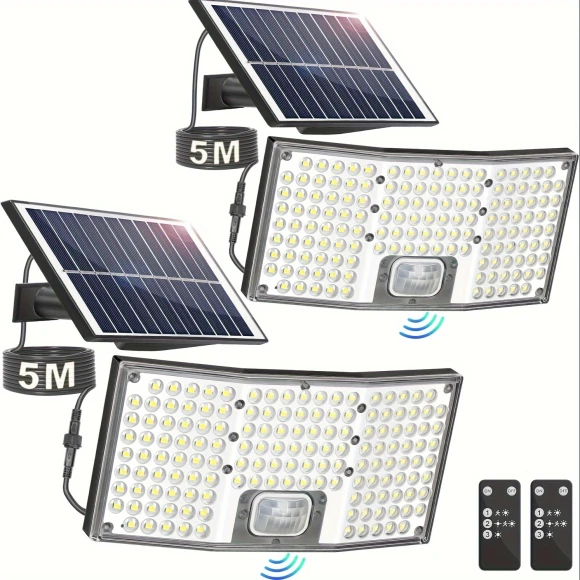 Solar Outdoor Lights Motion Sensor, 292 LED Solar Flood Lights With Remote
