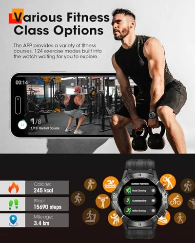 Military Smart Watch with Bluetooth Call and Fitness Tracking — Smart Watch, DEKELIFE