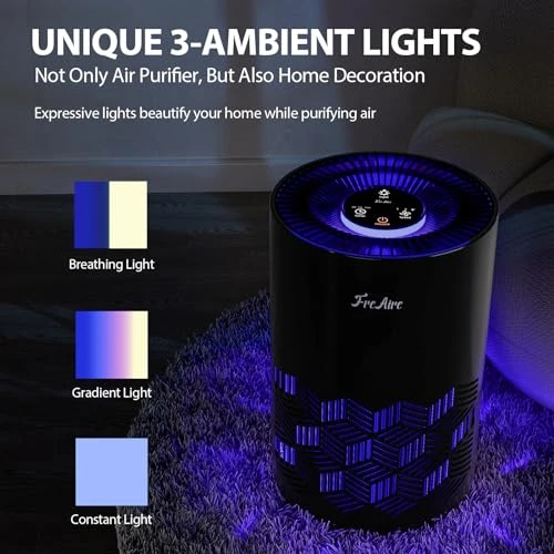 HEPA Air Purifier with RGB Lights for Bedroom — Air Purifier, FreAire