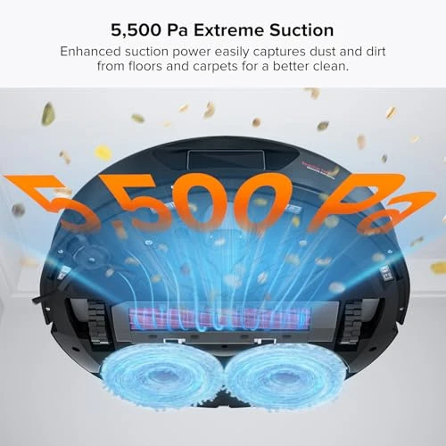 Robot Vacuum and Mop with Auto-Drying and Washing, 5500Pa Suction — Robot Vacuum, Roborock