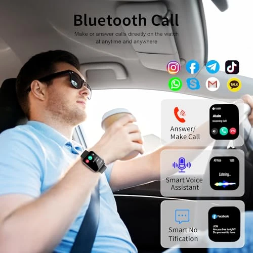 1.85" HD Fitness Smartwatch with Bluetooth Calling — Fitness Tracker, QONBINK