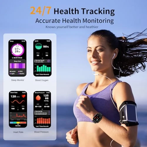 1.85" HD Fitness Smartwatch with Bluetooth Calling — Fitness Tracker, QONBINK
