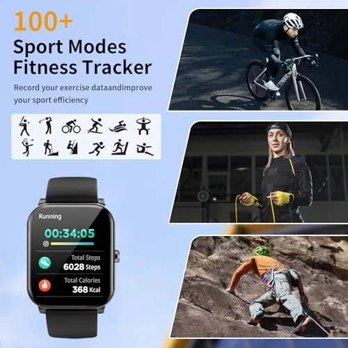 1.85" HD Fitness Smartwatch with Bluetooth Calling — Fitness Tracker, QONBINK