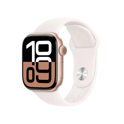 Watch Series 10 Smartwatch with Rose Gold Aluminum Case and Light Blush Sport Band — Smart Watch, Apple
