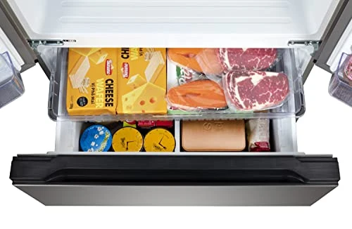 Full Size Counter Depth Refrigerator with Two Freezer Drawers, 17.9 cu ft, Hamilton Beach