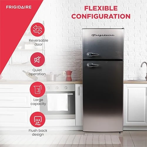 2 Door Apartment Size Refrigerator Freezer Combo, 7.5 cu ft, Stainless Steel, Frigidaire