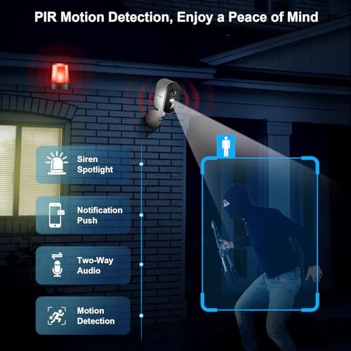 360° Pan Rotating 2K Wireless Outdoor Security Camera with AI Motion Detection — Security Camera, ZEEPORTE SECURITY