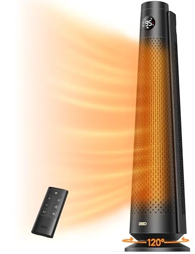 30" Electric Space Heater with Remote, 120° Oscillation, Adjustable Thermostat, Dreo