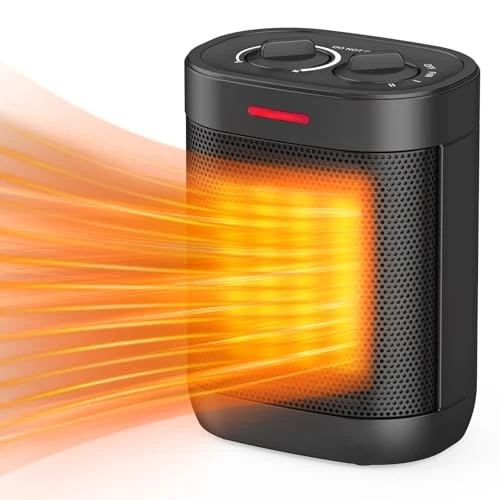 1000W PTC Ceramic Small Space Heater with Overheating & Tip-Over Protection, Oprunsy
