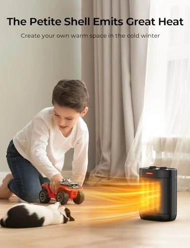 1000W PTC Ceramic Small Space Heater with Overheating & Tip-Over Protection, Oprunsy