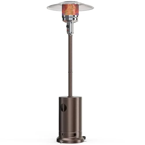 48,000 BTU Propane Patio Heater with Wheels and Round Table, OLIXIS