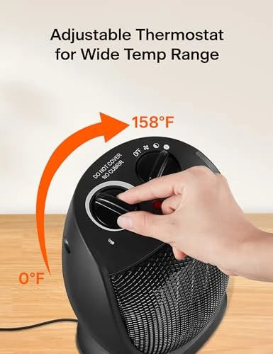 Portable Space Heater with Quiet Cooling & Heating Mode, Tip Over & Overheat Protection, PELONIS