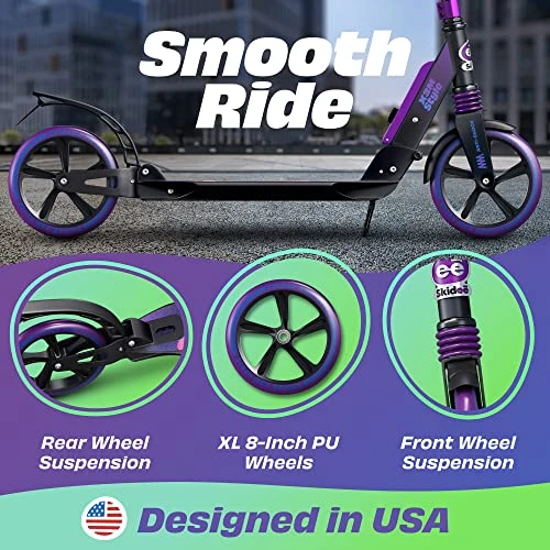 Adjustable Height Foldable Kick Scooter, SKIDEE