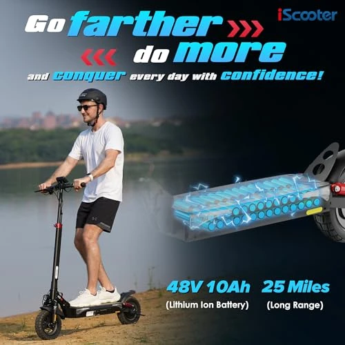 Electric Scooter with Off-Road Tires and Adjustable Handlebar — Electric Scooter, iScooter