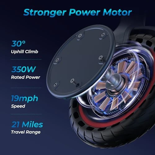 Portable Foldable Electric Scooter for Adults - 8.5" Solid Tires, 350W Motor — Electric Scooter, Roinside