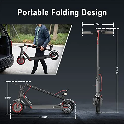 Portable Foldable Electric Scooter for Adults - 8.5" Solid Tires, 350W Motor — Electric Scooter, Roinside
