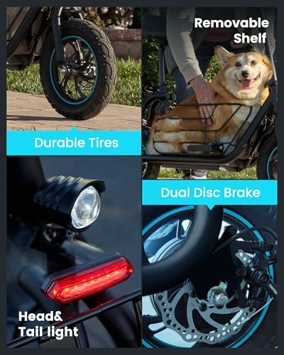 Electric Scooter with Large Middle Basket, 550W Motor, Foldable Design — Electric Scooter, Gyroor