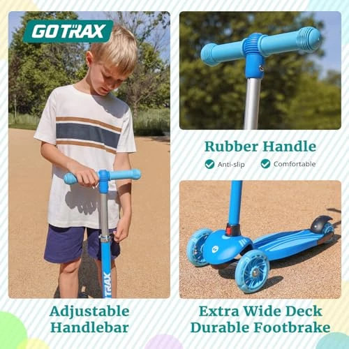 Kids Kick Scooter with LED Wheels and Adjustable Handlebars, Gotrax