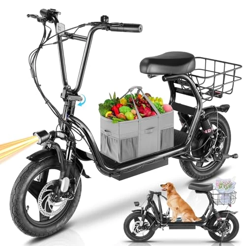 Peak 1200W Electric Scooter with Seat, 30Miles Range, 20MPH Top Speed, Foldable — Electric Scooter, Caroma