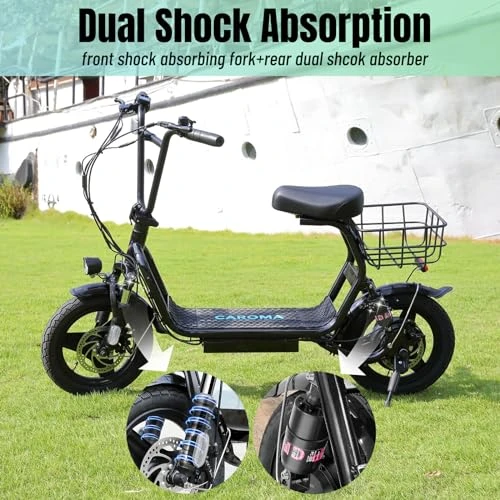 Peak 1200W Electric Scooter with Seat, 30Miles Range, 20MPH Top Speed, Foldable — Electric Scooter, Caroma