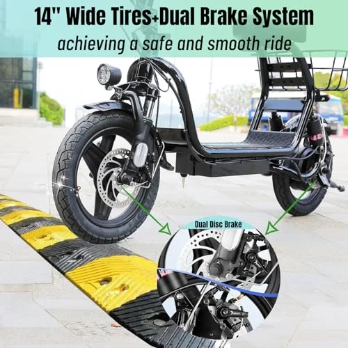 Peak 1200W Electric Scooter with Seat, 30Miles Range, 20MPH Top Speed, Foldable — Electric Scooter, Caroma