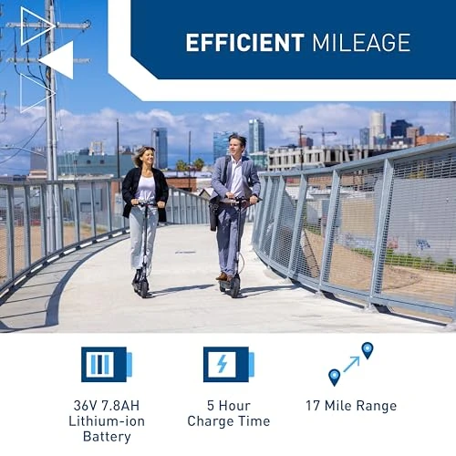 Electric Scooter with 8.5 Inch Tires, Up to 17 Miles Range, 350W Motor, and 19 MPH Speed — Electric Scooter, Hiboy