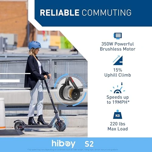 Electric Scooter with 8.5 Inch Tires, Up to 17 Miles Range, 350W Motor, and 19 MPH Speed — Electric Scooter, Hiboy