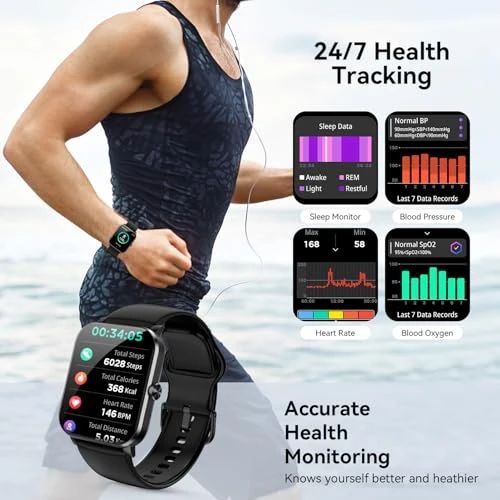 Smart Watch with HD Touch Screen, Health Monitoring, and Bluetooth Calling — Smart Watch, ganopterygon