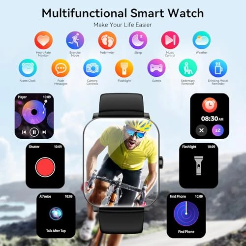 Smart Watch with HD Touch Screen, Health Monitoring, and Bluetooth Calling — Smart Watch, ganopterygon