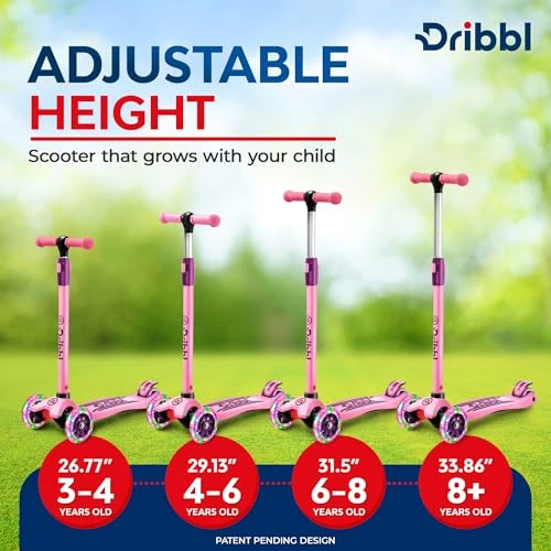 3-Wheel Kids Scooter with Lean-to-Steer Technology, Dribbl