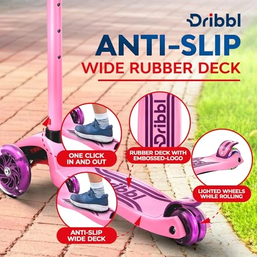 3-Wheel Kids Scooter with Lean-to-Steer Technology, Dribbl