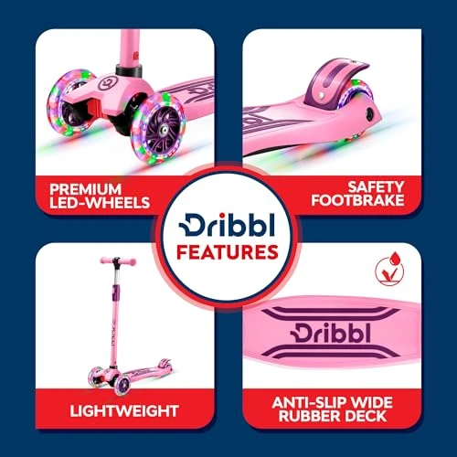 3-Wheel Kids Scooter with Lean-to-Steer Technology, Dribbl