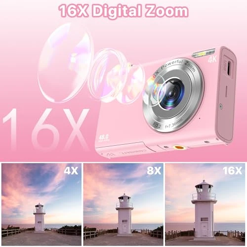 Digital Camera with 4K Video and Autofocus, FJFJOPK