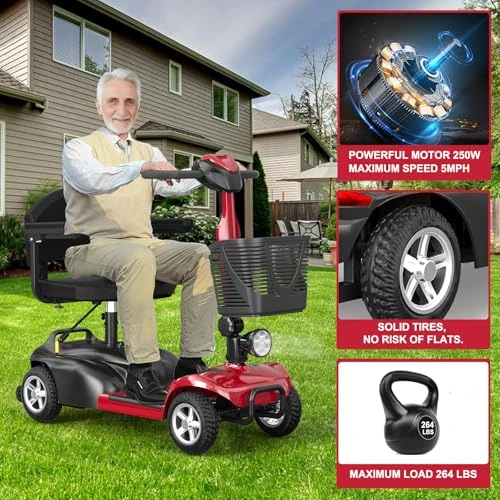 All-Terrain 4-Wheel Mobility Scooter with Electromagnetic Braking System — Electric Scooter, Spacewalk