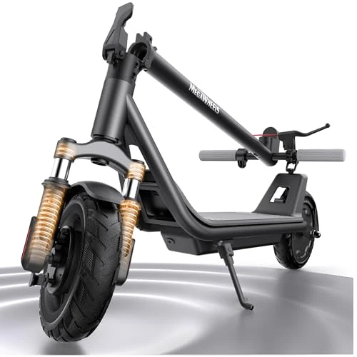 Electric Scooter with Front Suspension, 8.5 Solid Tires, 300W Motor, Smart APP Control — Electric Scooter, MEGAWHEELS