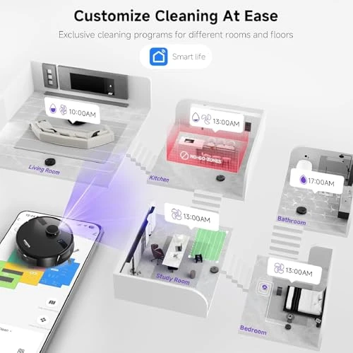 Robot Vacuum and Mop Combo with Self Emptying Station, Lidar Navigation — Robot Vacuum, MONSGA
