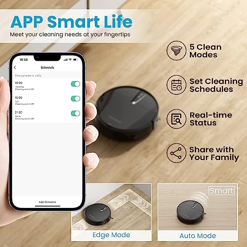 Robot Vacuum Cleaner with 3000Pa Suction, APP/Voice Control, Self-Charging — Robot Vacuum, ROPVACNIC