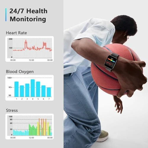 Smart Watch with Heart Rate Monitor, 100+ Sports Modes, IP68 Waterproof — Smart Watch, Blackview