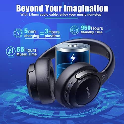 Bluetooth Headphones Over Ear — Wireless Earbuds, BERIBES