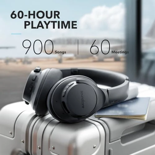 Hybrid Active Noise Cancelling Headphones, Wireless Over Ear Bluetooth Headphones, 60H Playtime, Hi-Res Audio, Deep Bass — Wireless Earbuds, Anker