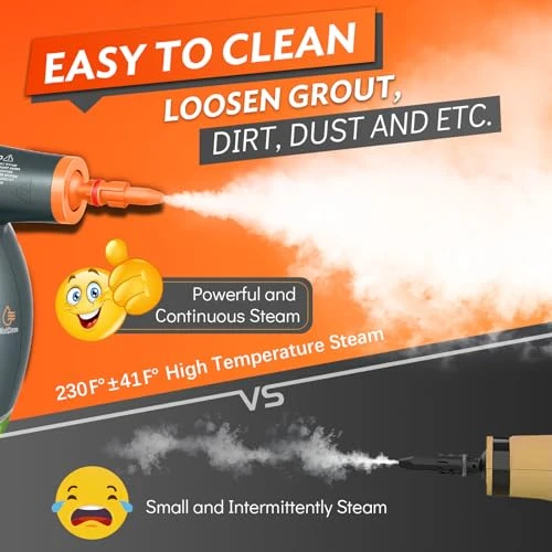 Powerful Handheld Steam Cleaner with Detergent Container and Safety Lock, NixtClean